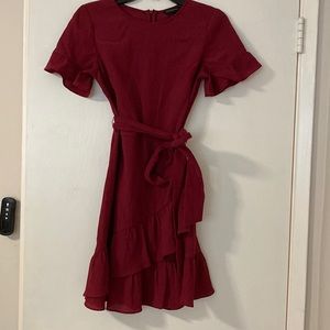 burgundy banana republic flowy dress